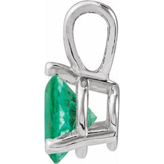 Platinum Lab-Grown Emerald Pendant