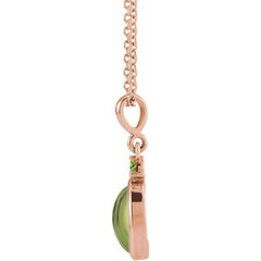 14K Rose Gold 6x4 mm Natural Peridot 16-18" Necklace