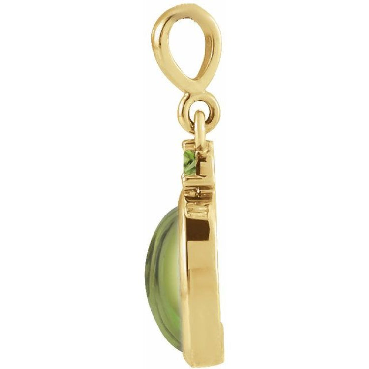 14K Yellow Gold 6x4 mm Natural Peridot Pendant