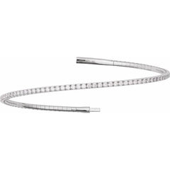 14K White Gold 1 1/2 CTW Lab-Grown Diamond Flexible Bangle 7" Bracelet