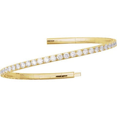14K Yellow Gold 5 CTW Lab-Grown Diamond Flexible Bangle 7" Bracelet
