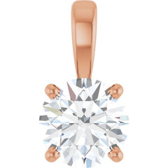 14K Rose Gold 3/4 CT Natural Diamond Pendant
