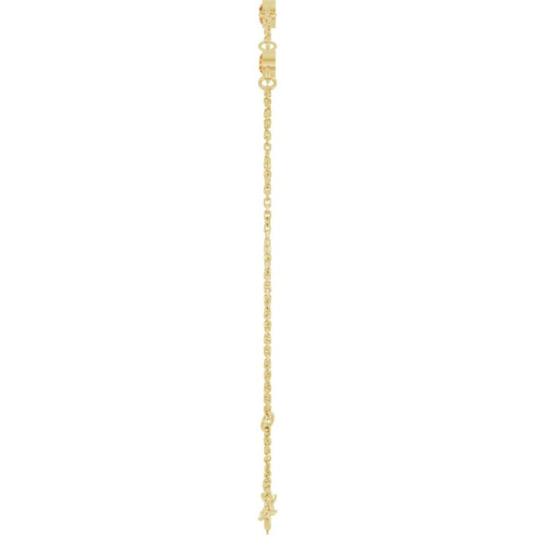 14K Yellow Gold Natural Citrine Bezel-Set 3-Stone 6 1/2-7 1/2" Bracelet
