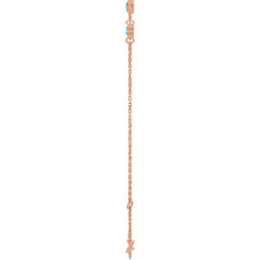 14K Rose Gold Natural Blue Zircon Bezel-Set 3-Stone 6 1/2-7 1/2" Bracelet