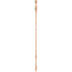 14K Rose Gold Natural Emerald Bezel-Set 3-Stone 6 1/2-7 1/2" Bracelet