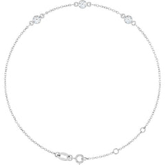 14K White Gold 1/3 CTW Lab-Grown Diamond Bezel-Set 3-Stone 6 1/2-7 1/2" Bracelet