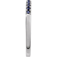 Sterling Silver Natural Blue Sapphire Stackable Ring