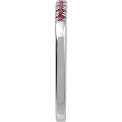 Sterling Silver Natural Ruby Stackable Ring