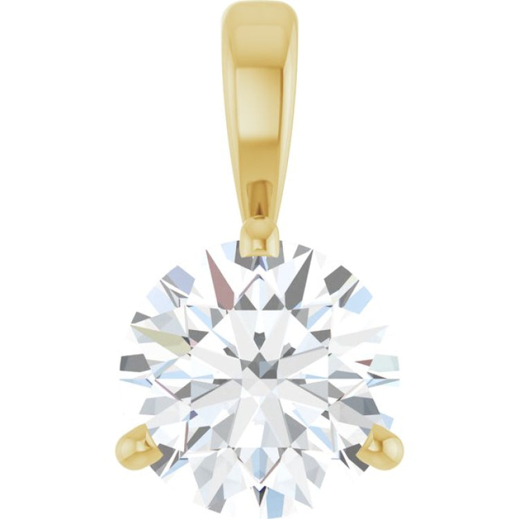 14K Yellow Gold 1 CTW Natural Diamond Pendant