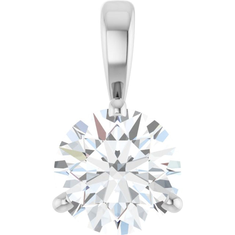 14K White Gold 1 CTW Natural Diamond Pendant