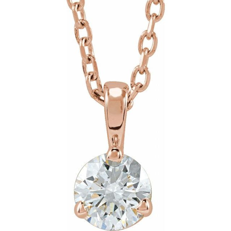 14K Rose Gold 1/4 CTW Natural Diamond 18" Necklace