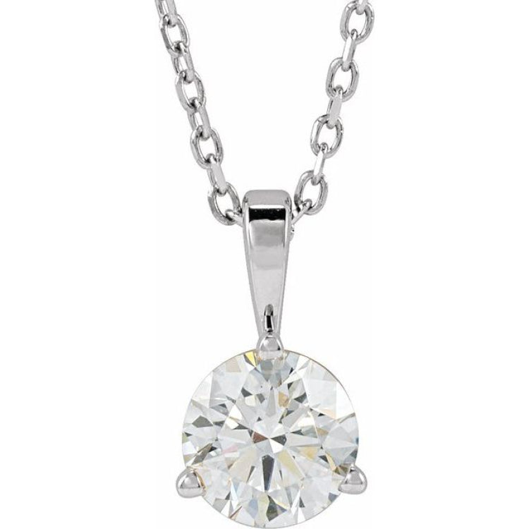 Sterling Silver 5/8 CTW Lab-Grown Diamond 18" Necklace