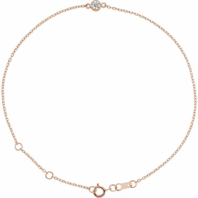 14K Rose Gold Lab-Grown Diamond 6 1/2-7 1/2" Bracelet