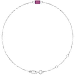 14K White Gold Natural Pink Tourmaline 6 1/2-7 1/2" Bracelet