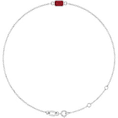 14K White Gold Natural Ruby 6 1/2-7 1/2" Bracelet