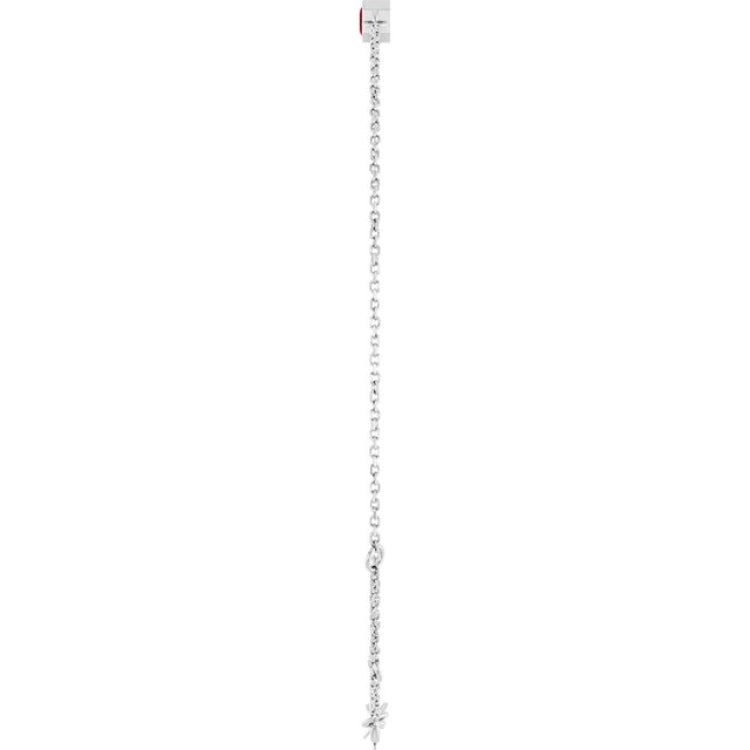 14K White Gold Natural Ruby 6 1/2-7 1/2" Bracelet