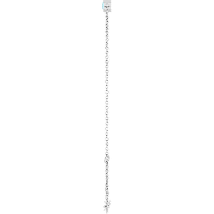 14K White Gold Natural Aquamarine 6 1/2-7 1/2" Bracelet