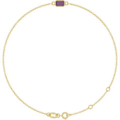 14K Yellow Gold Lab-Grown Alexandrite 6 1/2-7 1/2" Bracelet