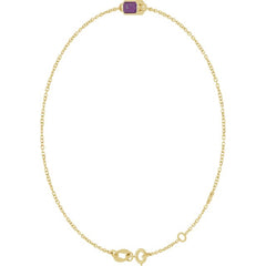 14K Yellow Gold Lab-Grown Alexandrite 6 1/2-7 1/2" Bracelet