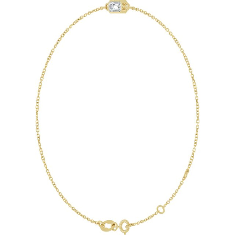 14K Yellow Gold Natural Diamond 6 1/2-7 1/2" Bracelet