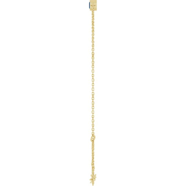 14K Yellow Gold Lab-Grown Blue Sapphire 6 1/2-7 1/2" Bracelet
