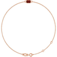 14K Rose Gold Natural Mozambique Garnet 6 1/2-7 1/2" Bracelet