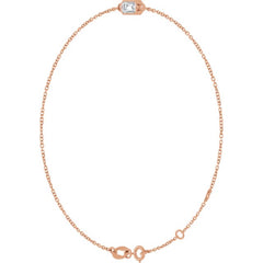 14K Rose Gold Natural Diamond 6 1/2-7 1/2" Bracelet