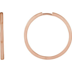 14K Rose Gold Hinged 25 mm Hoop Earring