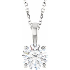 14K White Gold 1 1/2 CT Lab-Grown Diamond 18" Necklace