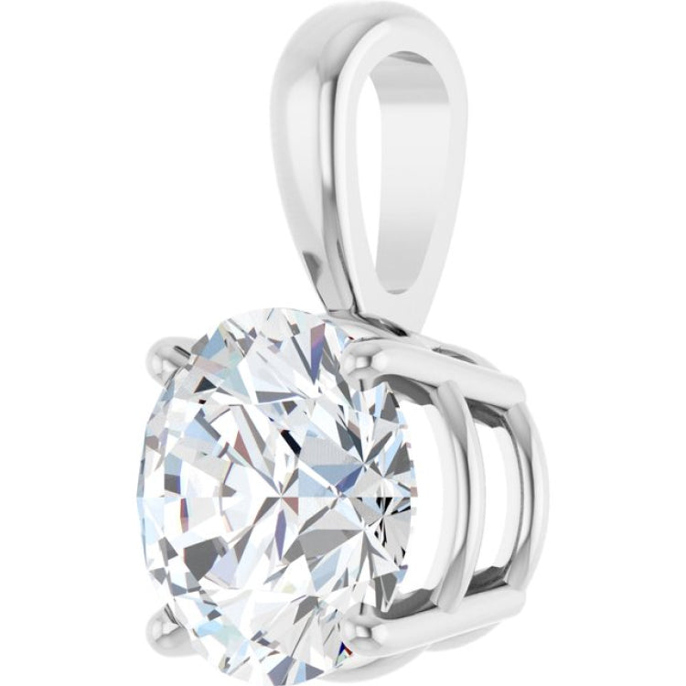 14K White Gold 1 1/2 CT Lab-Grown Diamond Pendant