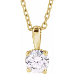 14K Yellow Gold 1 CT Natural Diamond 18" Necklace