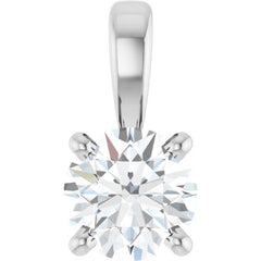 14K White Gold 1/3 CT Lab-Grown Diamond Pendant