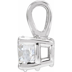 14K White Gold 3/4 CT Lab-Grown Diamond Pendant