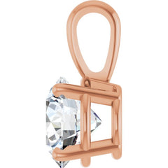 14K Rose Gold 1 1/4 CT Lab-Grown Diamond Pendant