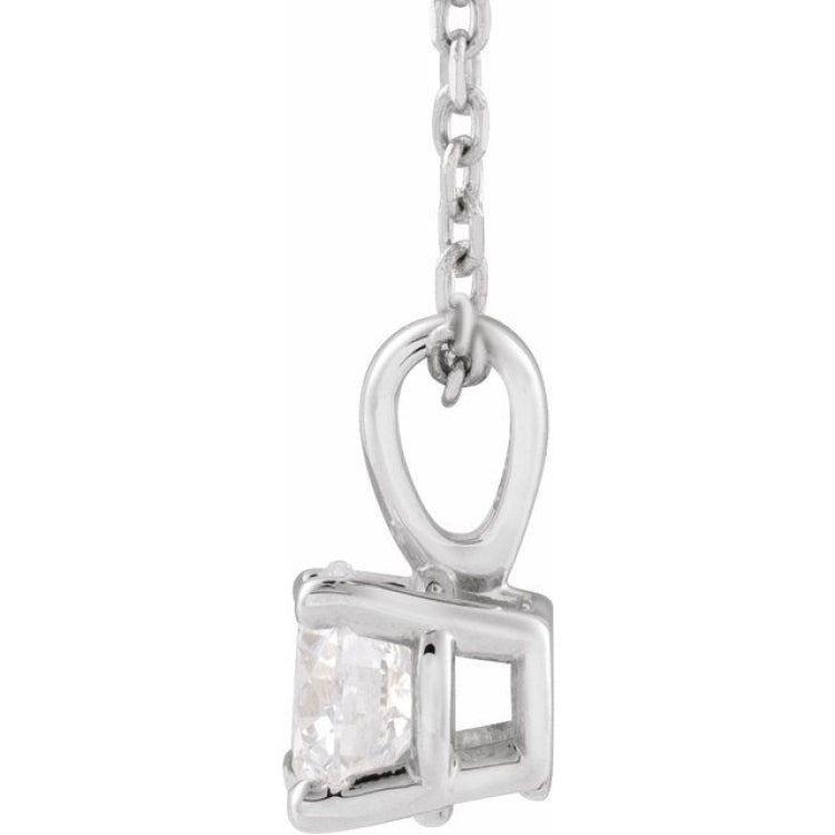 14K White Gold 1 1/2 CT Natural Diamond 18" Necklace
