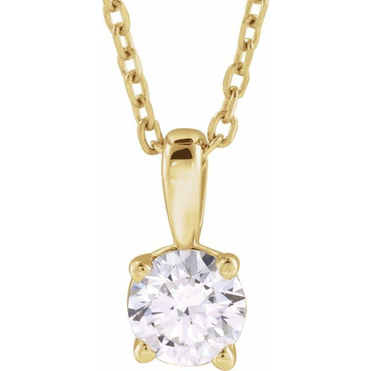 14K Yellow Gold 2 CT Natural Diamond 18" Necklace