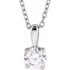 14K White Gold 1 1/2 CT Lab-Grown Diamond 18" Necklace