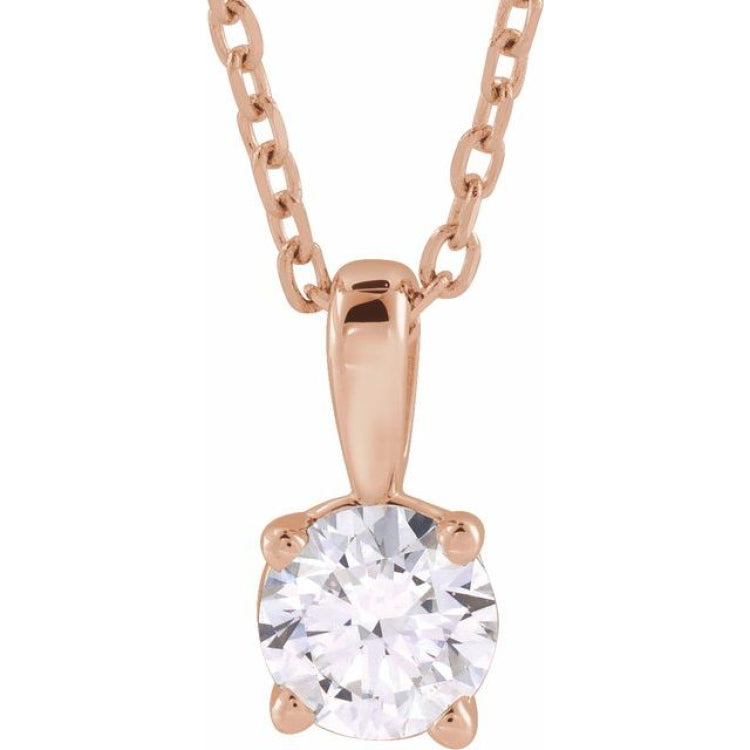 14K Rose Gold 1 1/2 CT Lab-Grown Diamond 18" Necklace