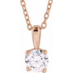 14K Rose Gold 1 1/2 CT Lab-Grown Diamond 18" Necklace