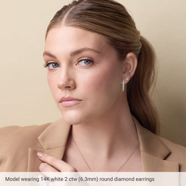 14K Rose Gold 1/3 CT Natural Diamond Earring