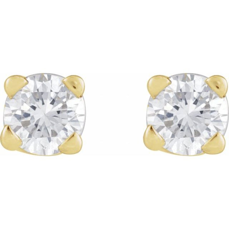 14K Yellow Gold .05 CT Natural Diamond Earrings