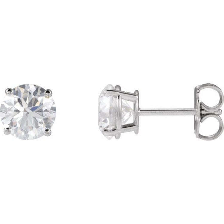 14K Rose Gold Natural White Sapphire Earring