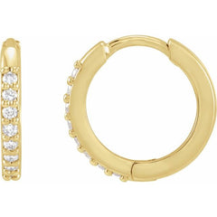 Platinum 1/6 CTW Natural Diamond Hinged 10 mm Hoop Earrings