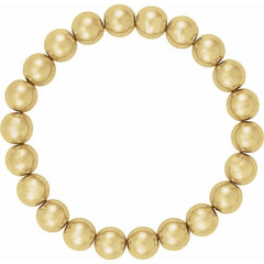 14K Yellow Gold-Filled 8 mm Elastic Bead 6 1/2" Bracelet