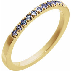 10K Yellow Gold Natural Alexandrite Stackable Ring