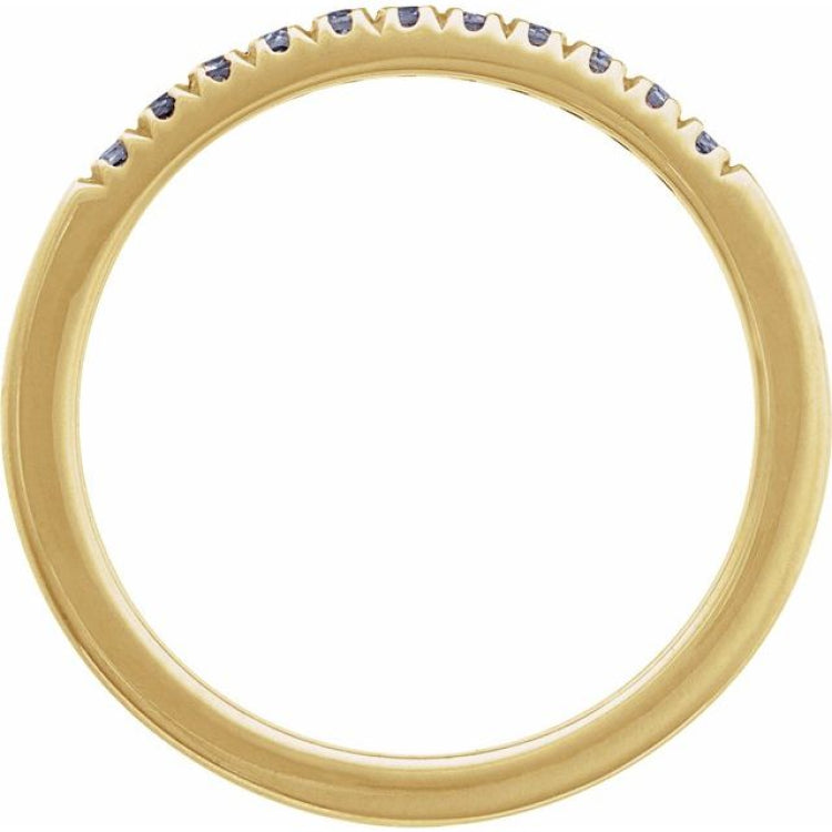 10K Yellow Gold Natural Alexandrite Stackable Ring