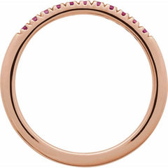 10K Rose Gold Lab-Grown Ruby Stackable Ring
