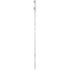 Sterling Silver Natural Amethyst Bezel-Set 3-Stone 6 1/2-7 1/2" Bracelet