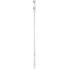 Sterling Silver Lab-Grown Ruby Bezel-Set 3-Stone 6 1/2-7 1/2" Bracelet