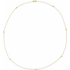 14K Yellow Gold 1/3 CTW Natural Diamond 7-Station 24" Necklace